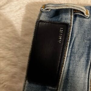 AMIRI Distressed Blue Jeans with Color Accents